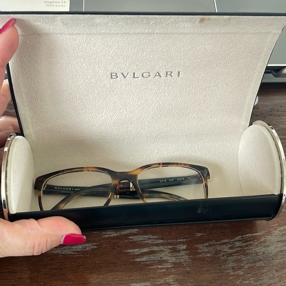 BVLGARI Accessories - Bulgari 3018 5251 Havana clear brown tortoise eyeglasses with round black case